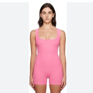 SKIMS Vibrant Pink Ribbed Bodysuit